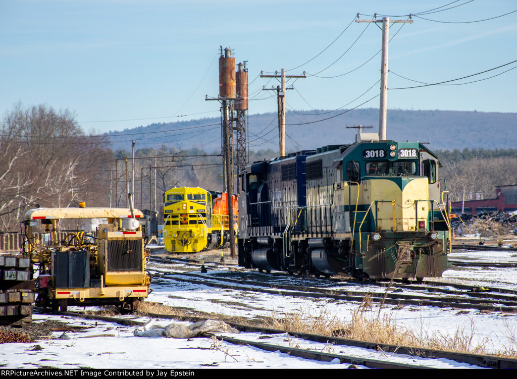 BAYL 3018 and others are seen at East Deerfield Yard 